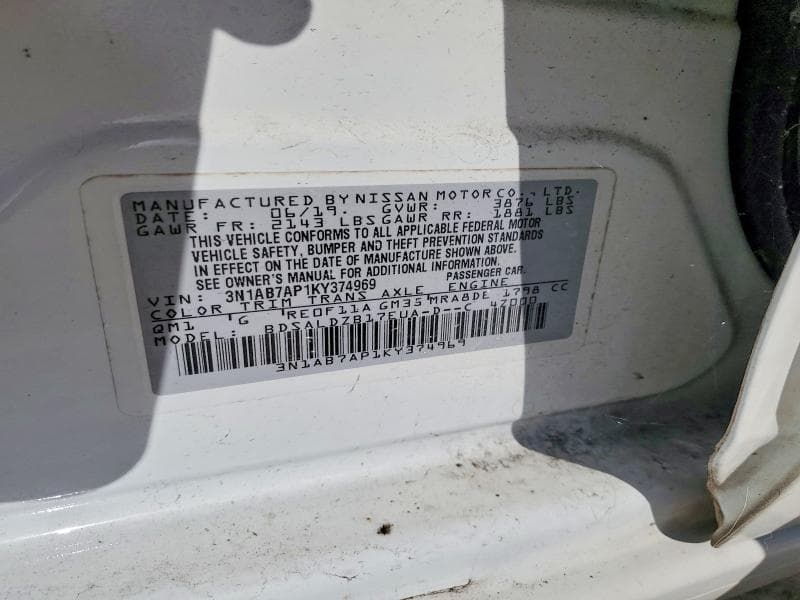 2019 NISSAN SENTRA SV 13