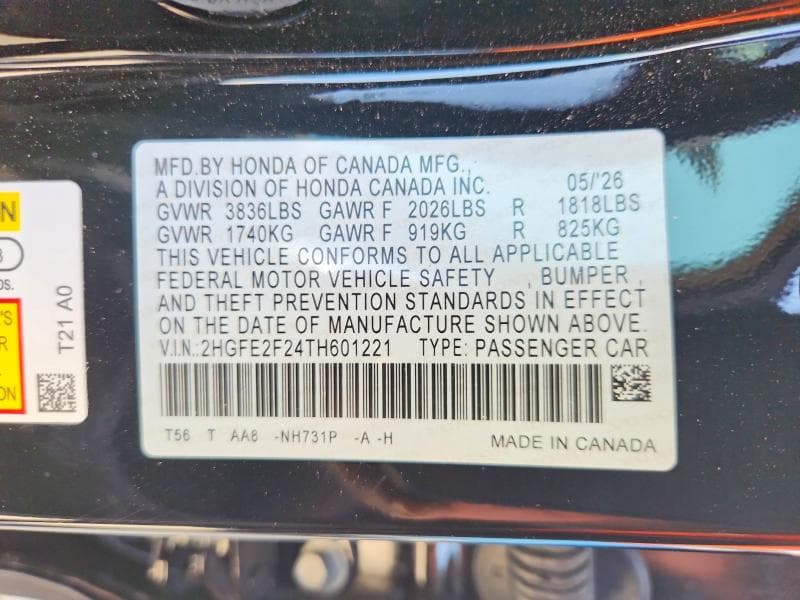 2026 HONDA CIVIC LX 12