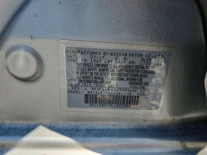 2020 NISSAN VERSA S 12