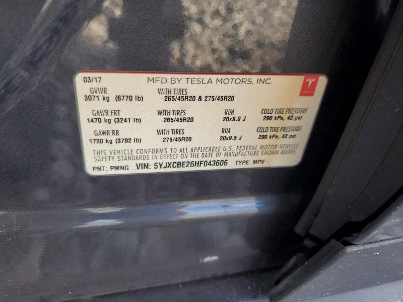 2017 TESLA MODEL X 12