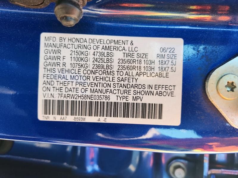 2022 HONDA CR-V EX 13