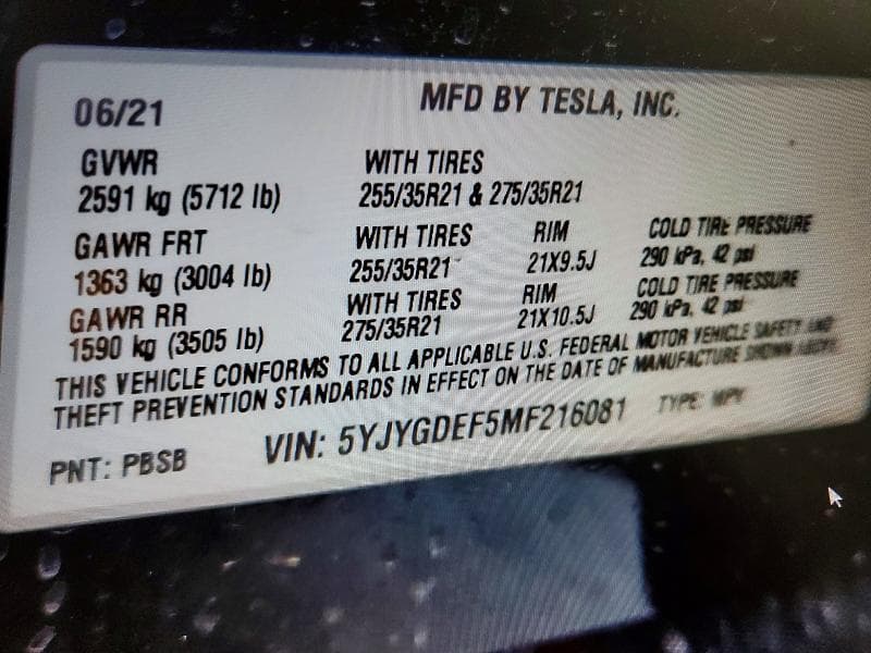 2021 TESLA MODEL Y 13