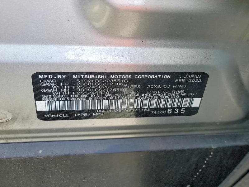 2022 MITSUBISHI OUTLANDER SE 14