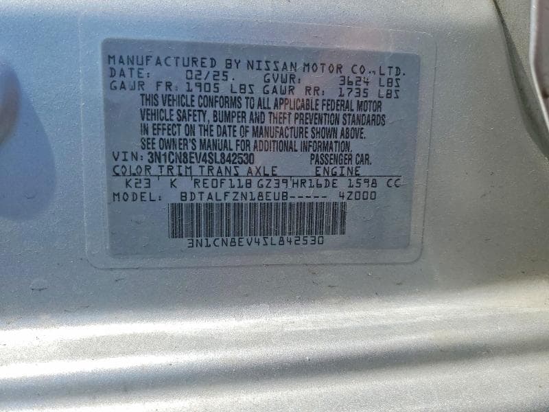 2025 NISSAN VERSA SV 12