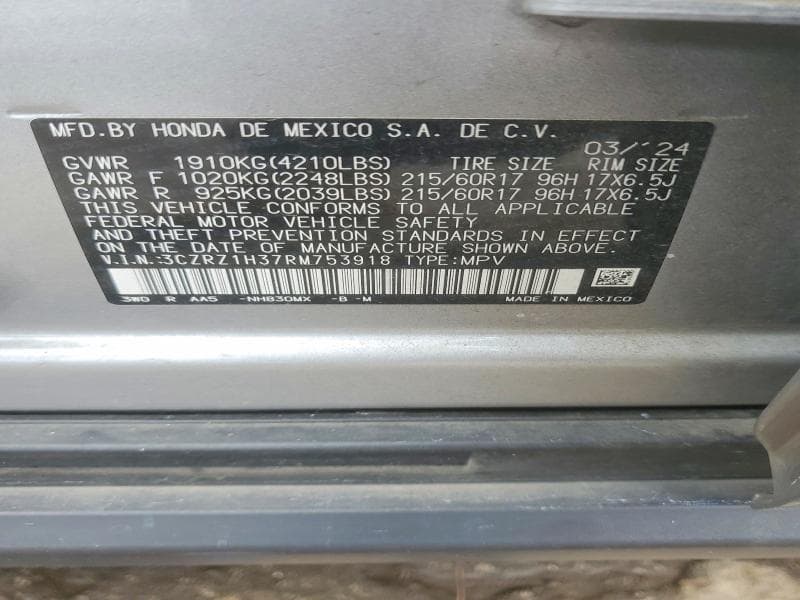 2024 HONDA HR-V LX 12