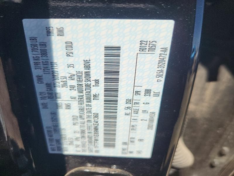 2021 FORD F150 SUPERCREW 12