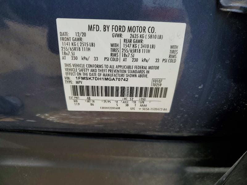 2021 FORD EXPLORER XLT 13