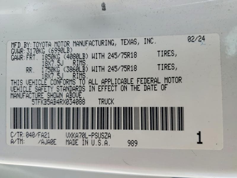 2024 TOYOTA TUNDRA SR 12