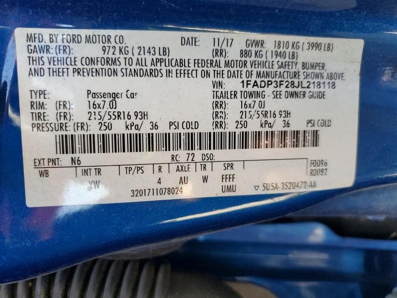 2018 FORD FOCUS SE 12