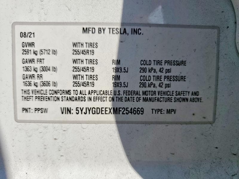 2021 TESLA MODEL Y 12