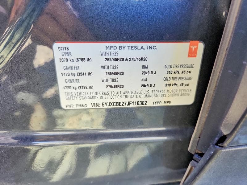 2018 TESLA MODEL X 13