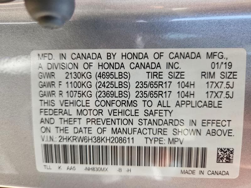 2019 HONDA CR-V LX 12