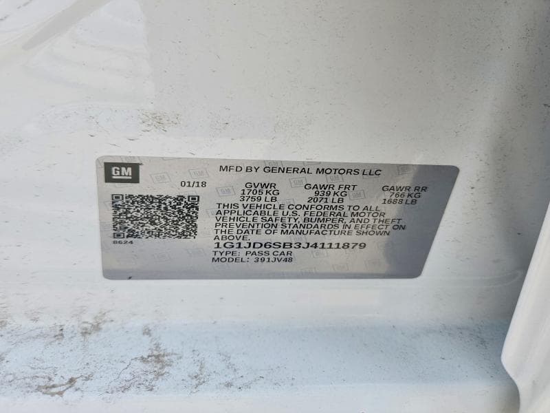 2018 CHEVROLET SONIC LT 12