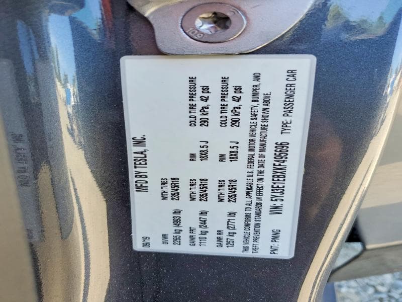 2019 TESLA MODEL 3 12