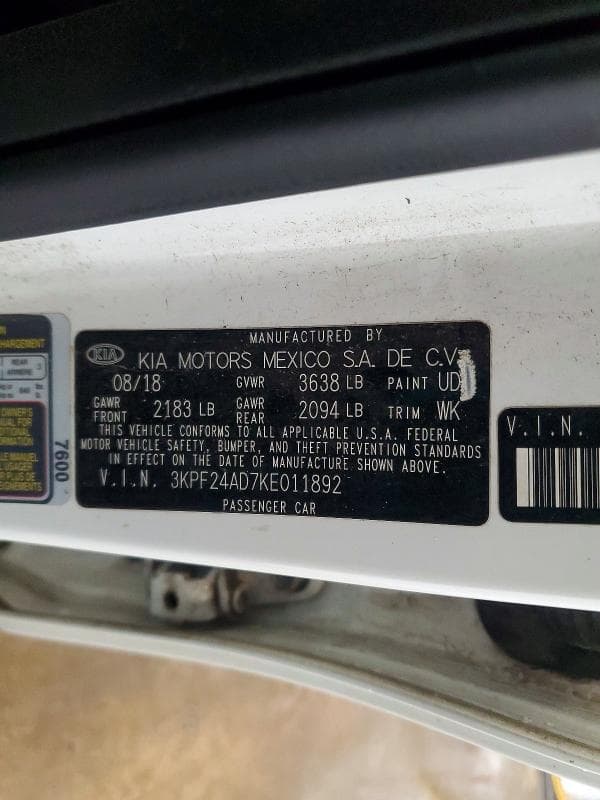 2019 KIA FORTE FE 12