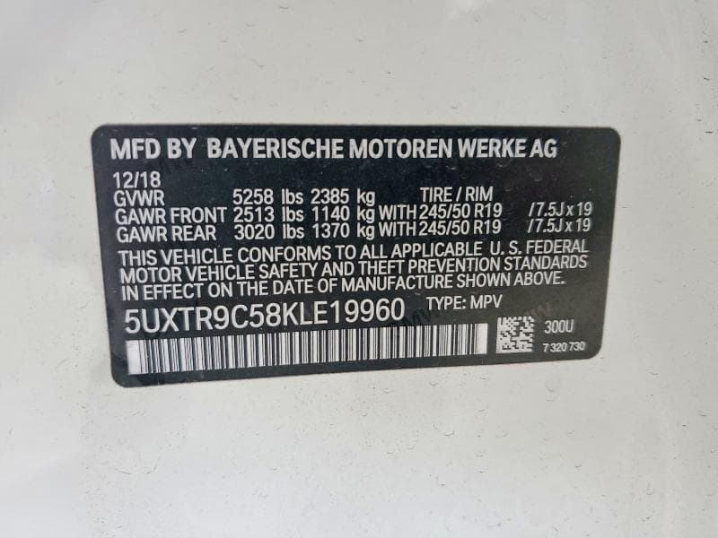 2019 BMW X3 XDRIVE30I 13