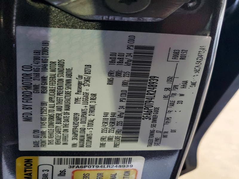 2020 FORD FUSION SE 12