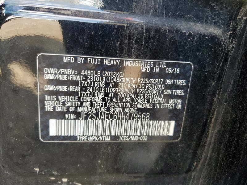 2017 SUBARU FORESTER 2.5I PREMIUM 12