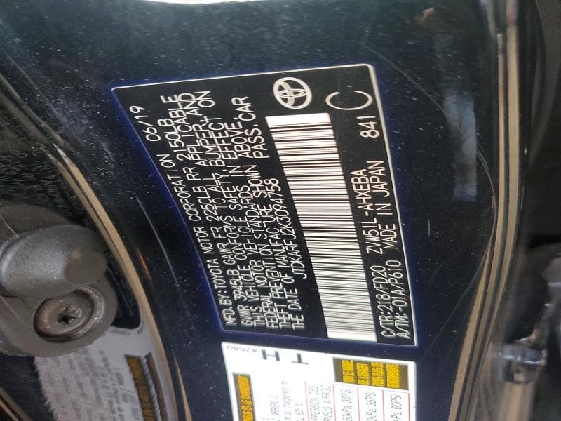 2019 TOYOTA PRIUS LE 12