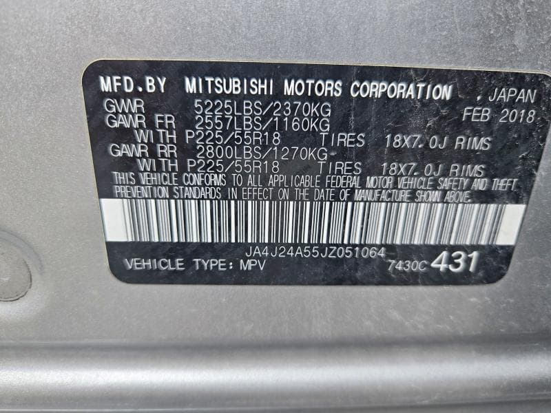 2018 MITSUBISHI OUTLANDER SE 10
