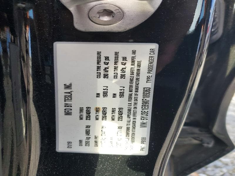 2019 TESLA MODEL 3 13