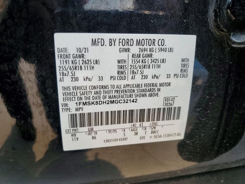 2021 FORD EXPLORER XLT 13