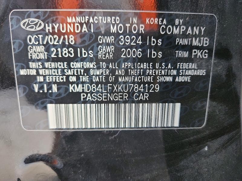 2019 HYUNDAI ELANTRA VALUE EDITION 12