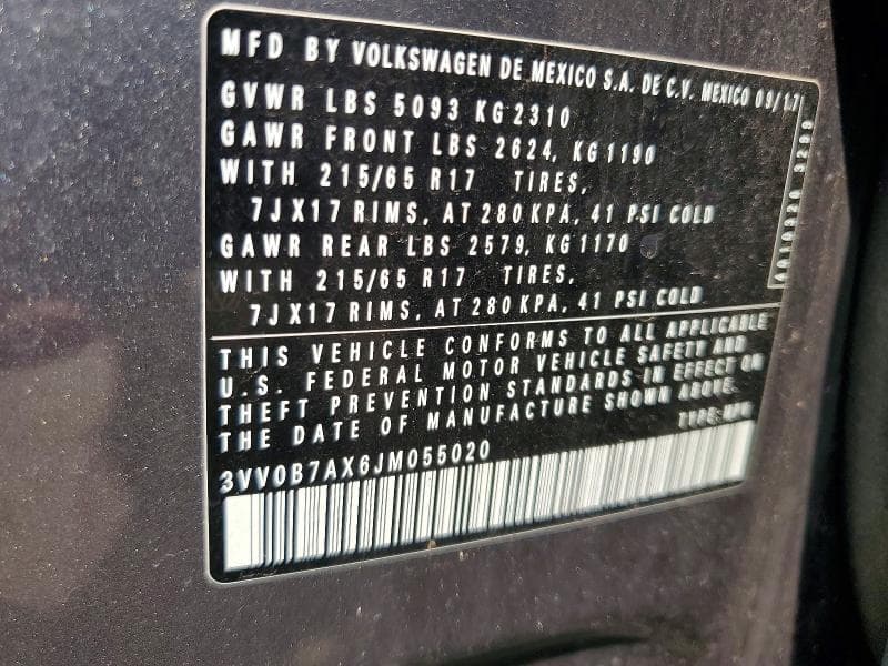 2018 VOLKSWAGEN TIGUAN S S 13