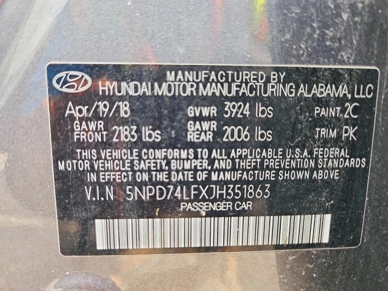 2018 HYUNDAI ELANTRA SE 12