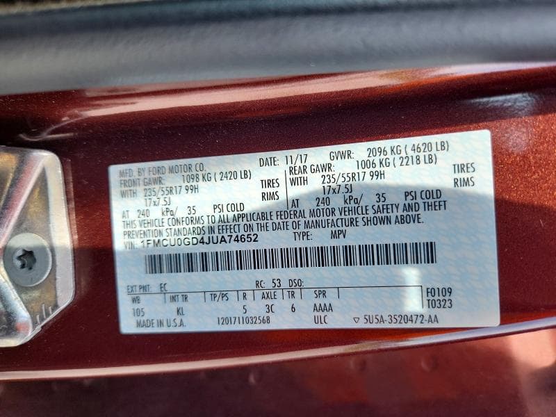 2018 FORD ESCAPE SE 13
