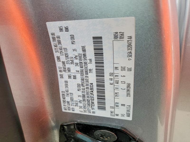 2018 FORD F150 SUPERCREW 12