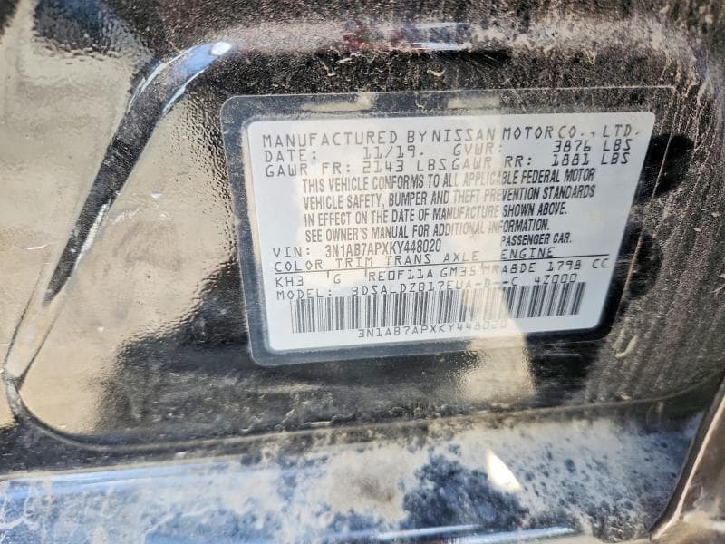 2019 NISSAN SENTRA SV 12