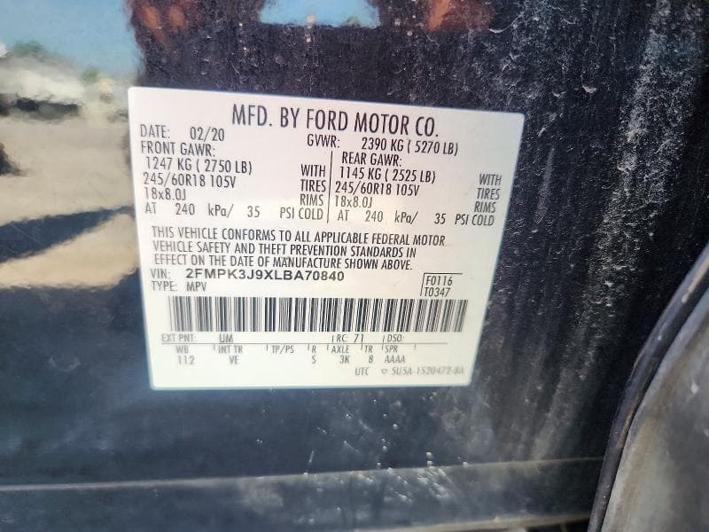 2020 FORD EDGE SEL 14