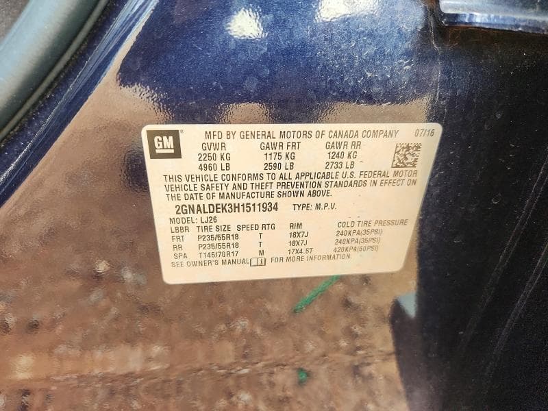 2017 CHEVROLET EQUINOX PREMIER 13