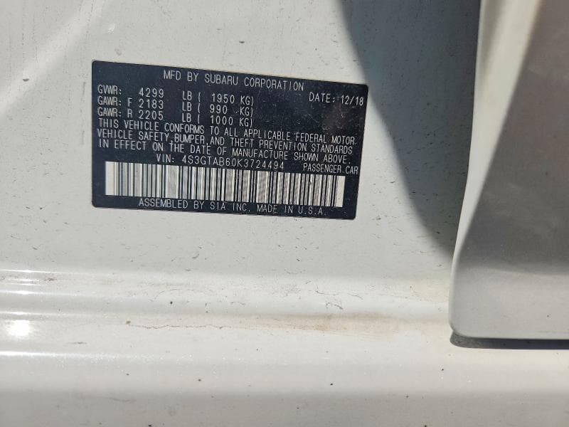 2019 SUBARU IMPREZA 12