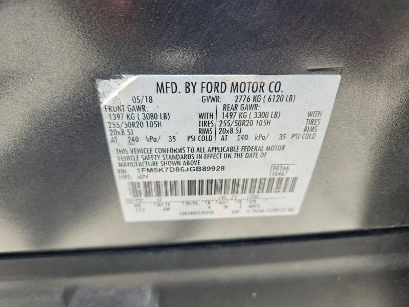 2018 FORD EXPLORER XLT 13