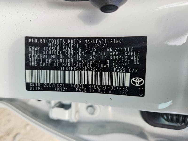 2025 TOYOTA COROLLA FX 13