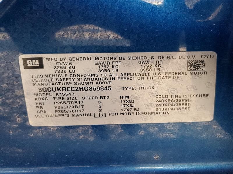2017 CHEVROLET SILVERADO K1500 LT 12
