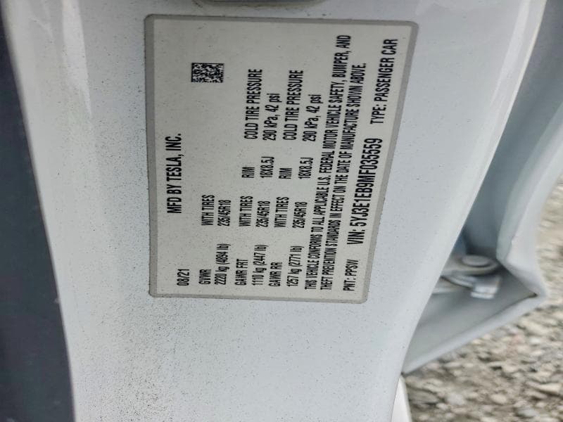2021 TESLA MODEL 3 12