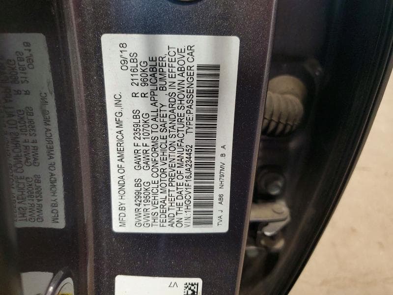 2018 HONDA ACCORD LX 12