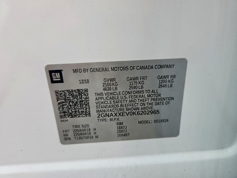 2019 CHEVROLET EQUINOX PREMIER 12