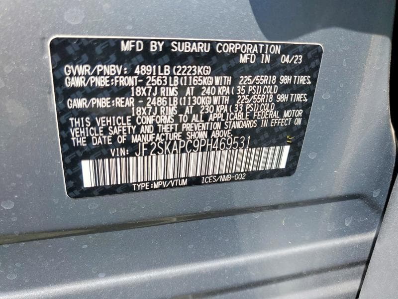 2023 SUBARU FORESTER LIMITED 14