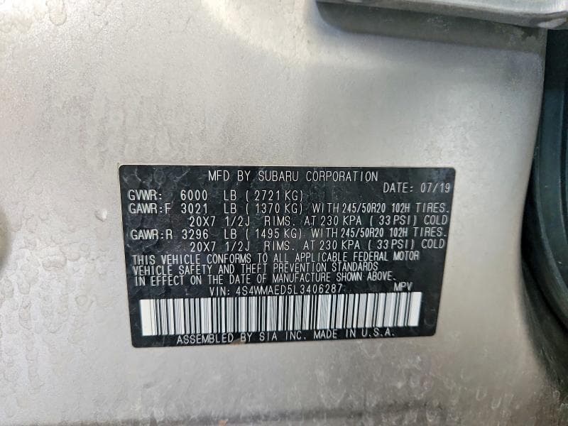 2020 SUBARU ASCENT PREMIUM 13