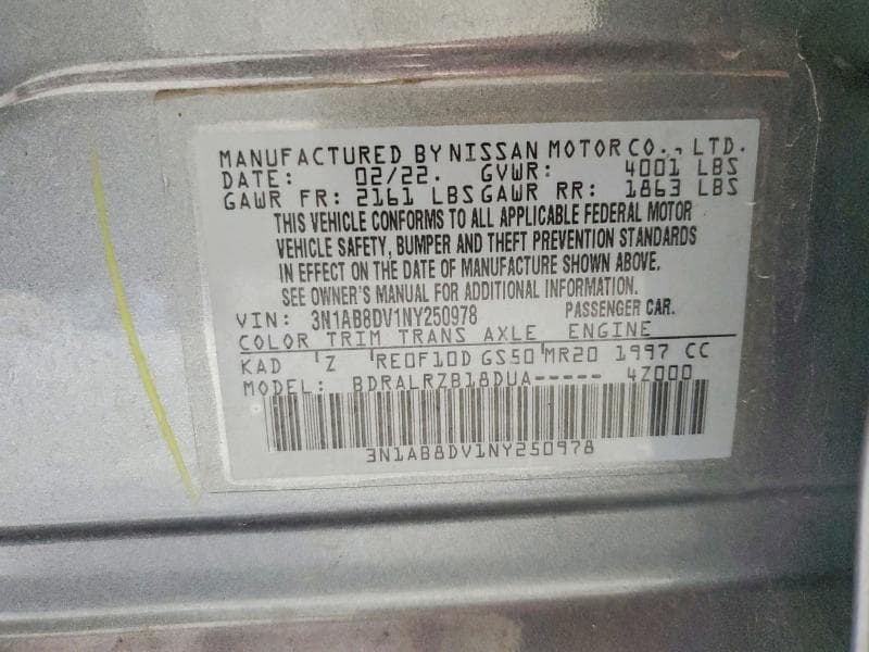 2022 NISSAN SENTRA SR 12