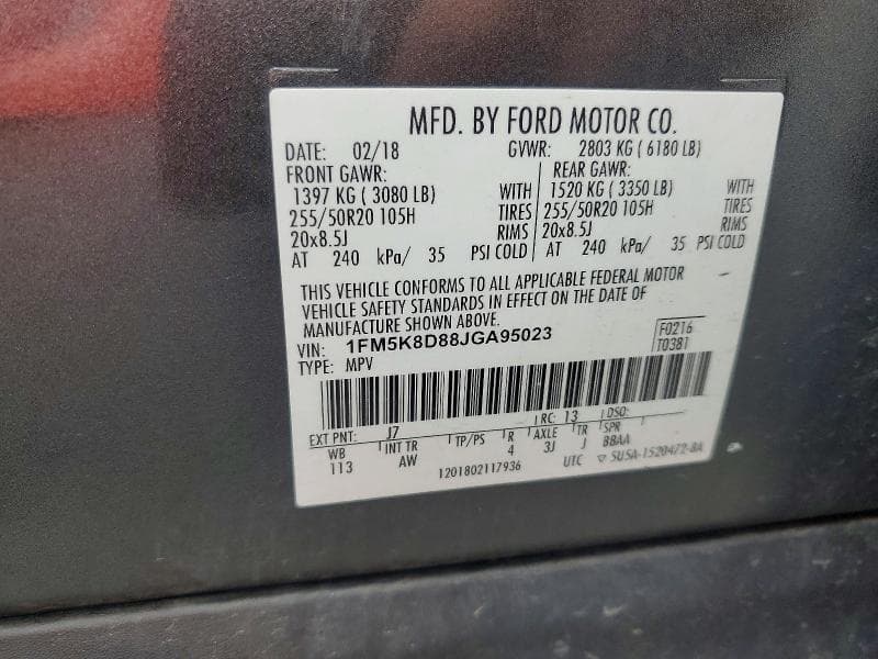 2018 FORD EXPLORER XLT 13