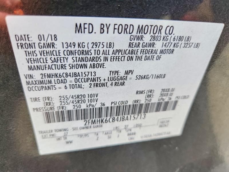 2018 FORD FLEX SEL 13