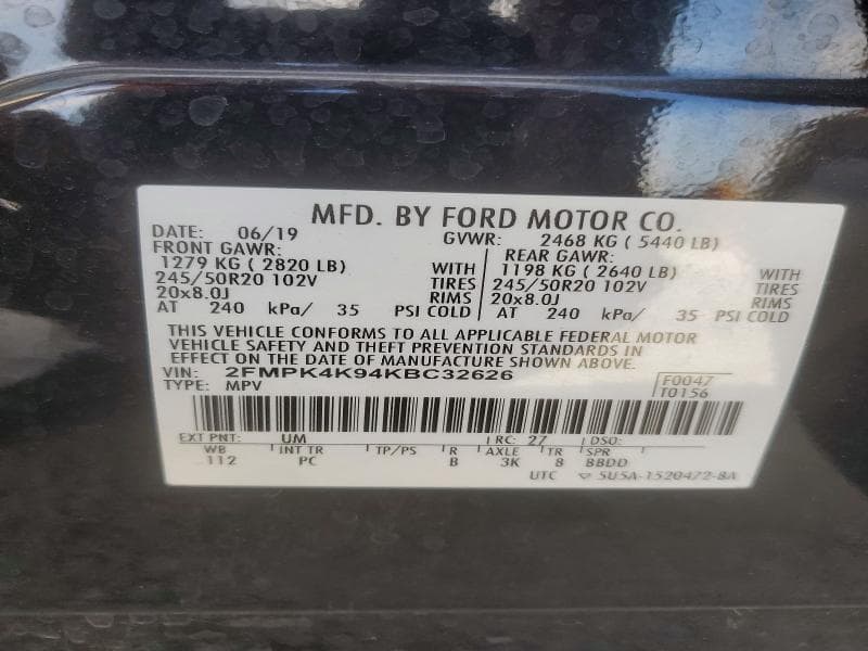 2019 FORD EDGE TITANIUM 13