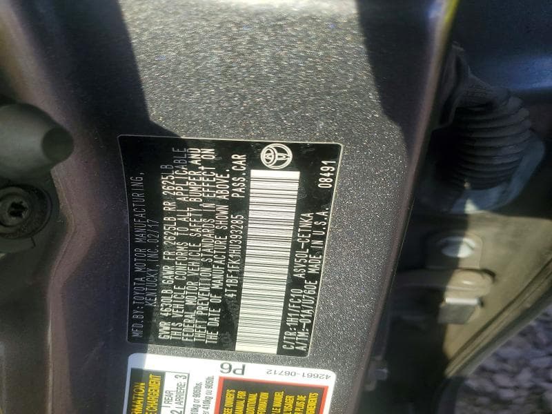 2017 TOYOTA CAMRY LE 12