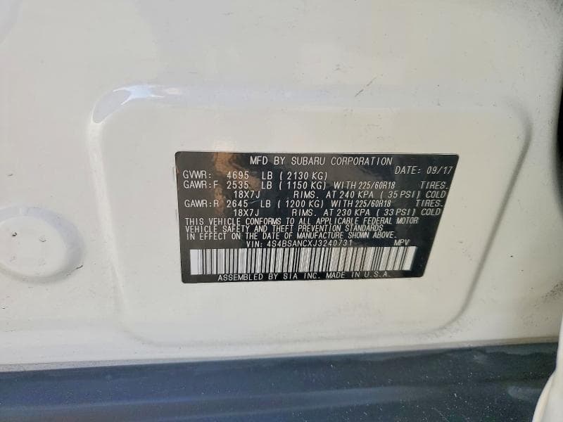 2018 SUBARU OUTBACK 2.5I LIMITED 13