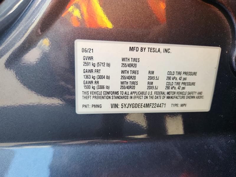2021 TESLA MODEL Y 12
